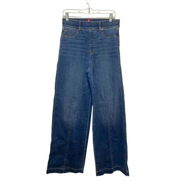 Spanx Wide-Leg High-Waisted Denim Jeans Size Large - Picture 2 of 11